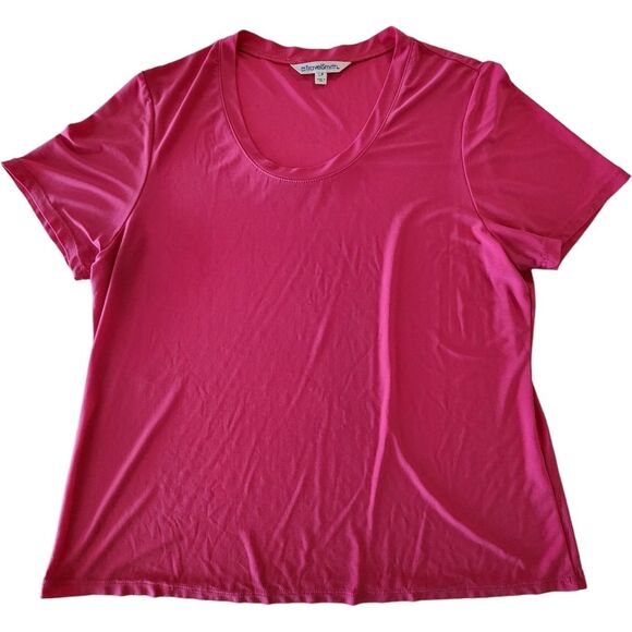 Travelsmith Hot Pink Short Sleeve T-Shirt Women Size LP - Picture 2 of 10